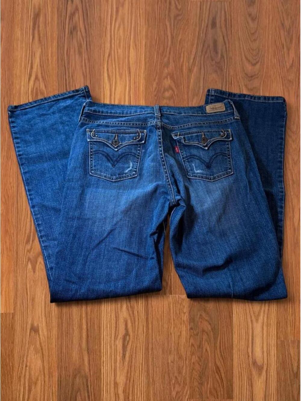 Levis 515 Bootcut Jeans Blue Navy Denim Size 8 Long 8L 42 Length
